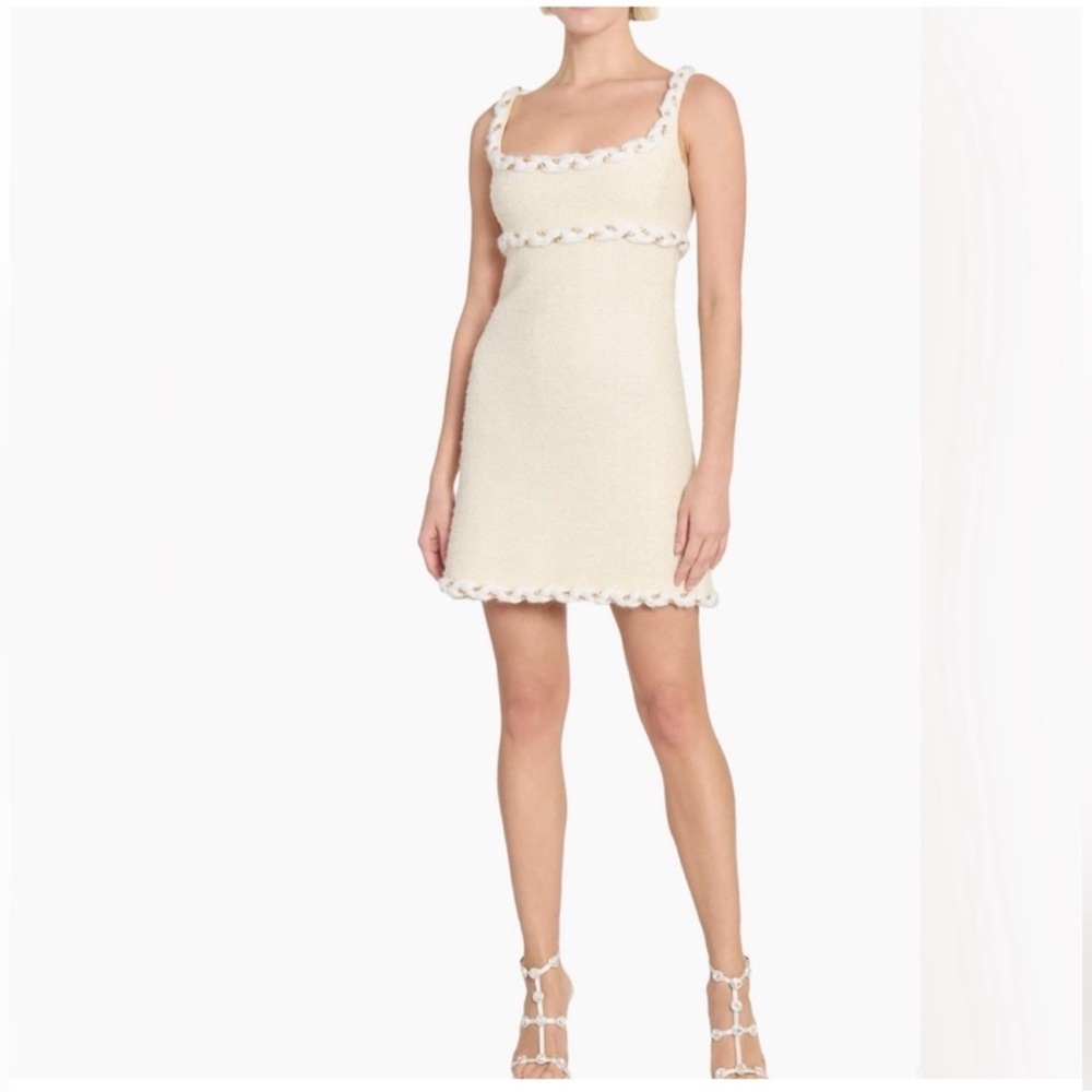 Giambattista Valli Tweed Braided Sleeveless Minidress